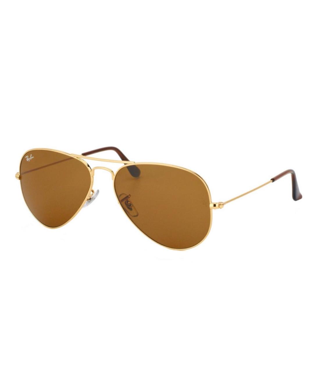 RAY BAN Коричневые металлические солнцезащитные очки, фото 2