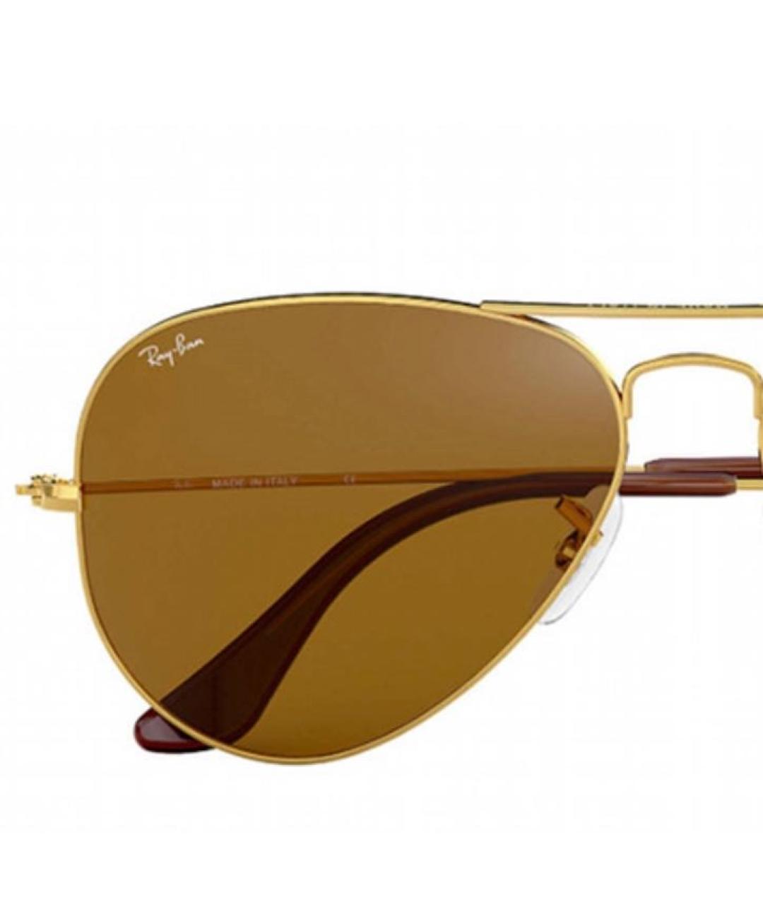RAY BAN Коричневые металлические солнцезащитные очки, фото 3