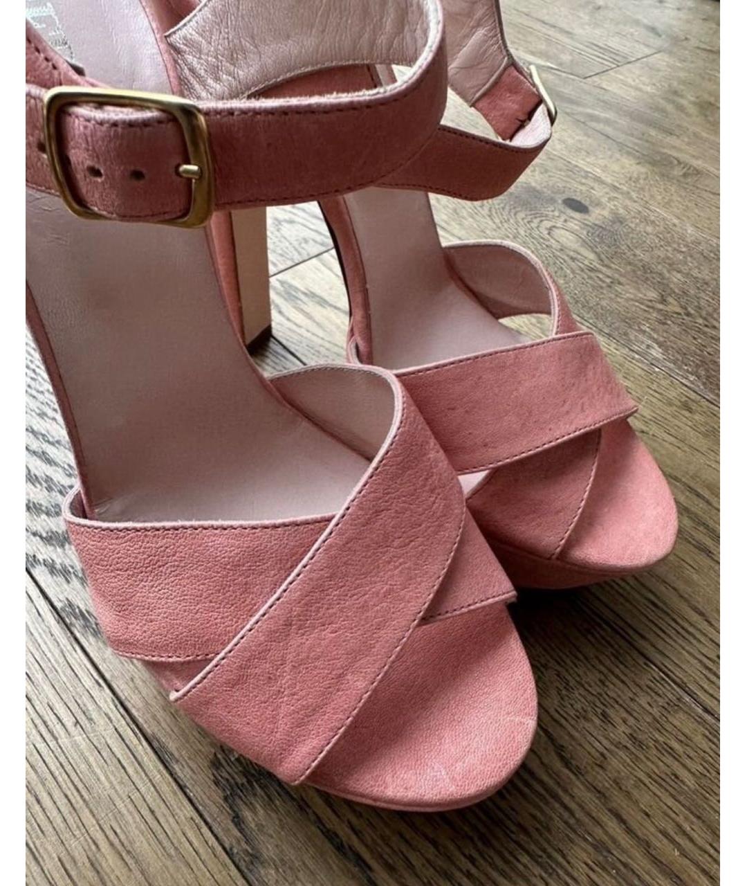 RED VALENTINO Коралловые кожаные босоножки, фото 3
