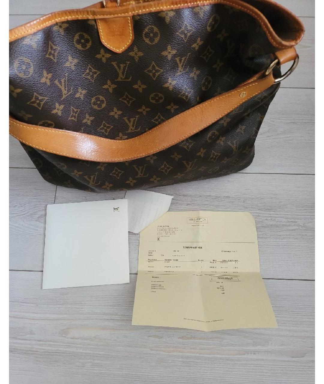LOUIS VUITTON Коричневая сумка тоут, фото 3