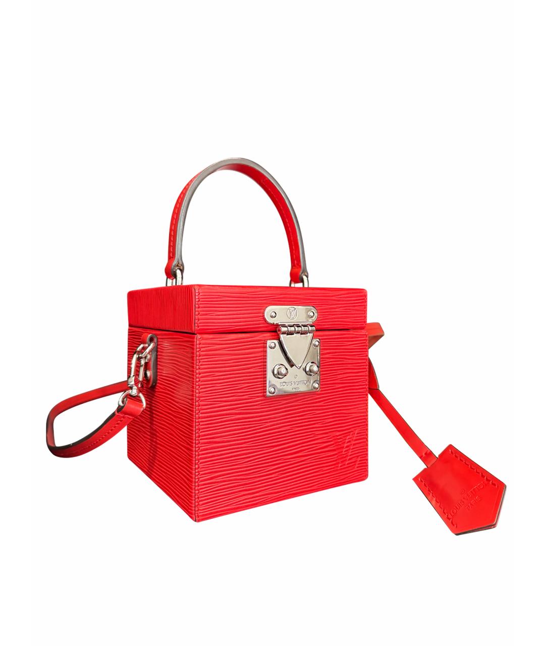 LOUIS VUITTON Красная кожаная сумка с короткими ручками, фото 1