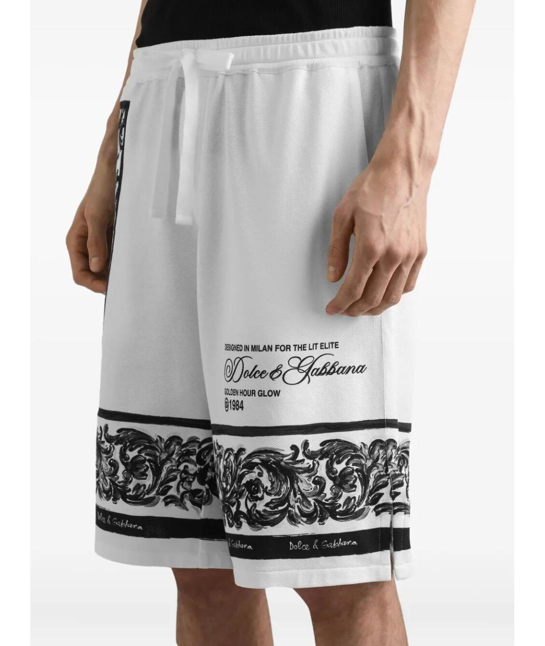 DOLCE&GABBANA Белые хлопковые шорты, фото 4