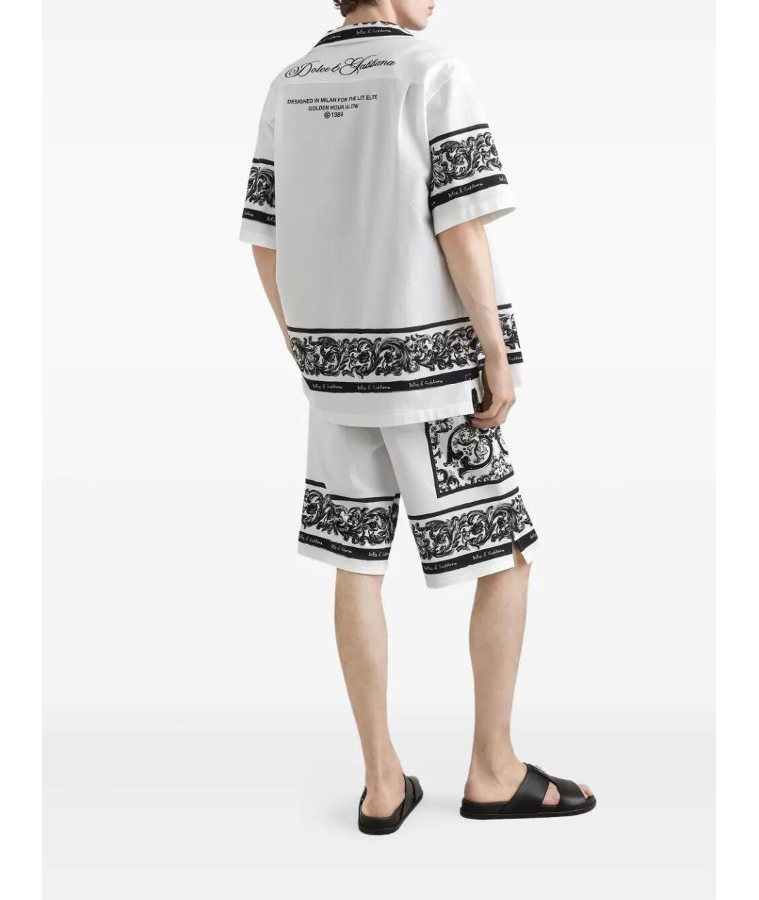 DOLCE&GABBANA Белые хлопковые шорты, фото 3