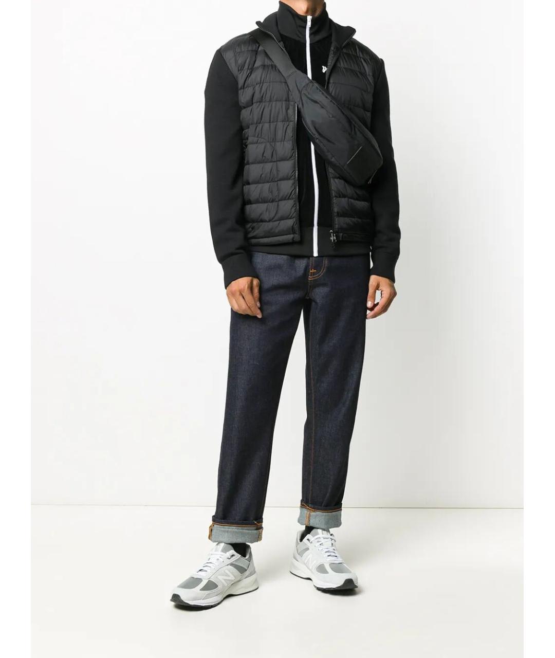 MONCLER Черная синтетическая куртка, фото 2