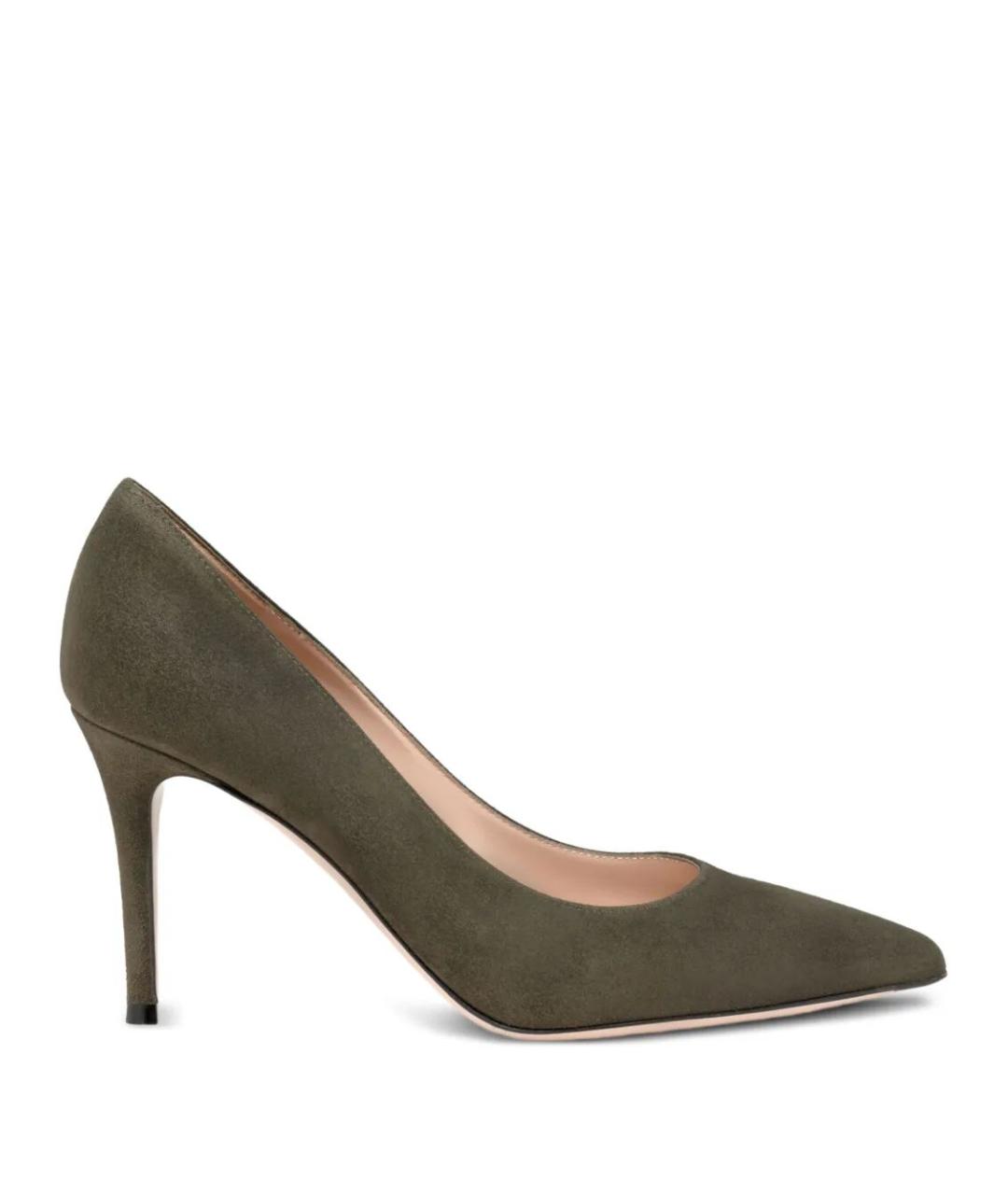 GIANVITO ROSSI Зеленые кожаные туфли, фото 1