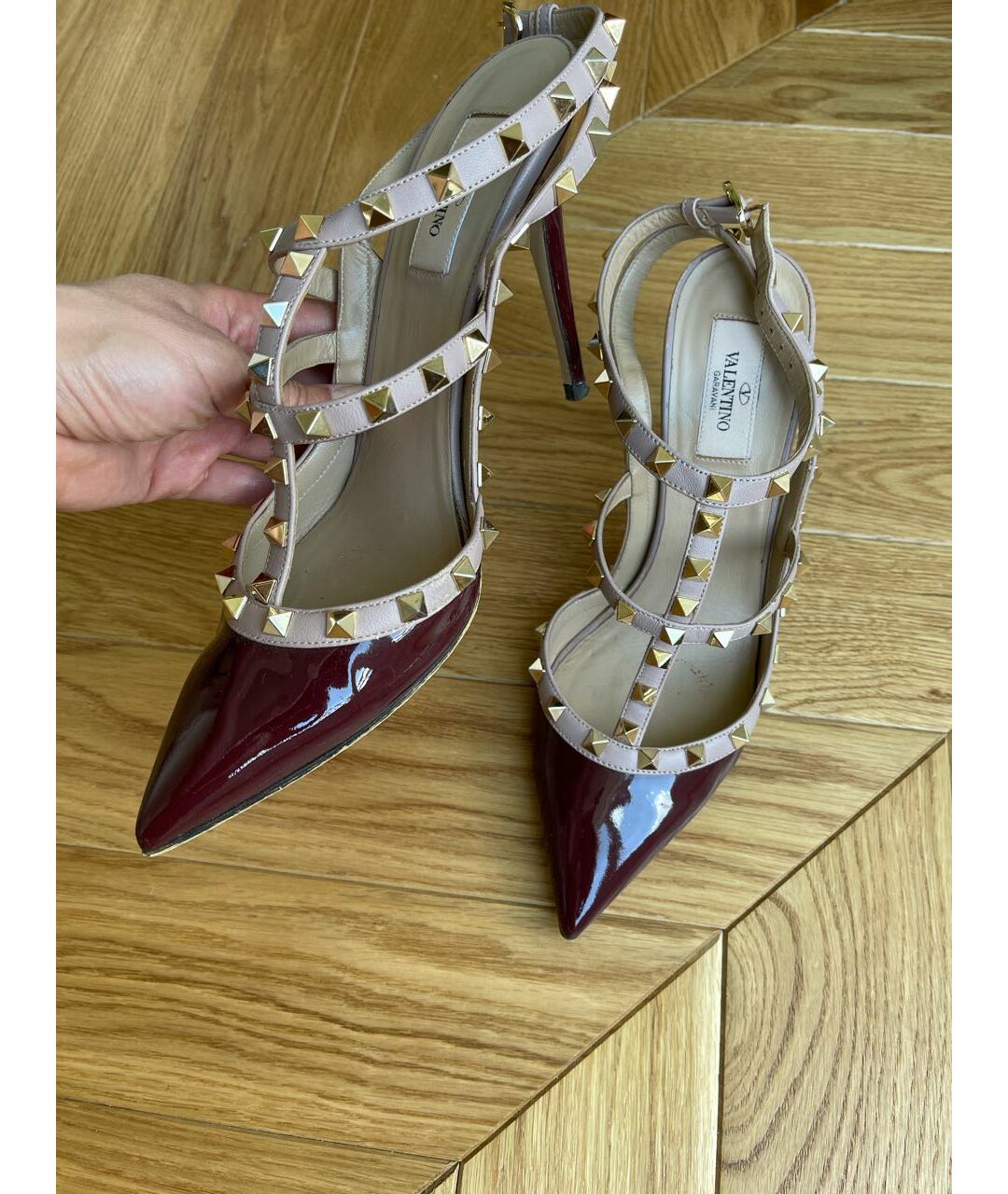 VALENTINO Бордовые туфли из лакированной кожи, фото 6
