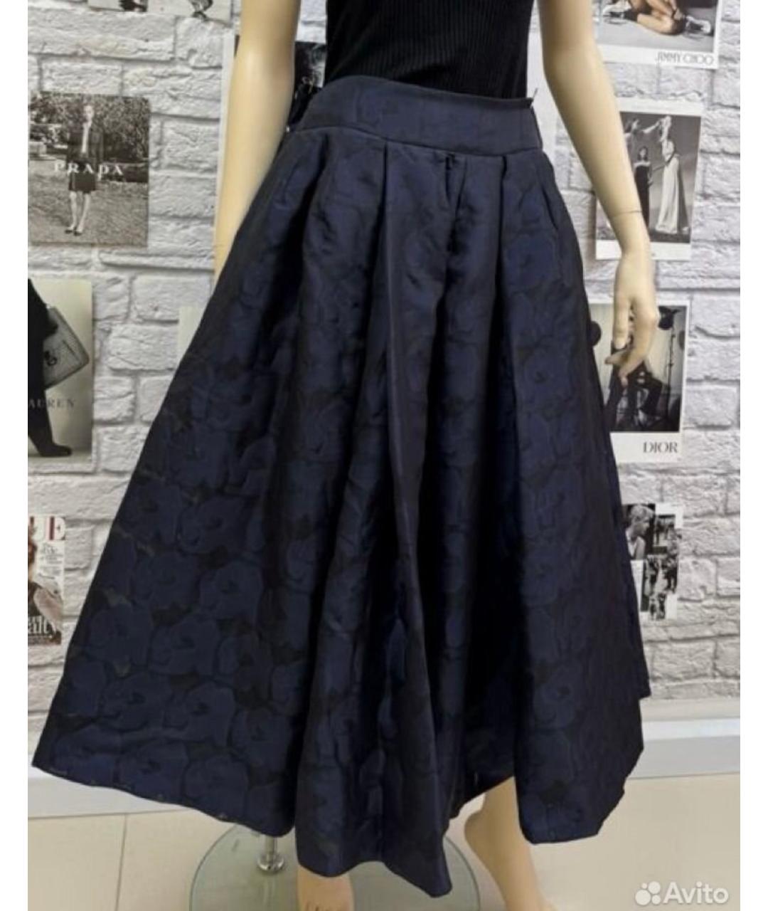 CHRISTIAN DIOR Синяя полиэстеровая юбка макси, фото 3