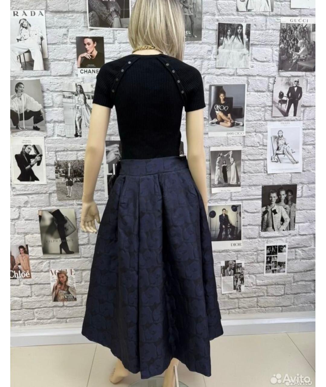 CHRISTIAN DIOR Синяя полиэстеровая юбка макси, фото 7