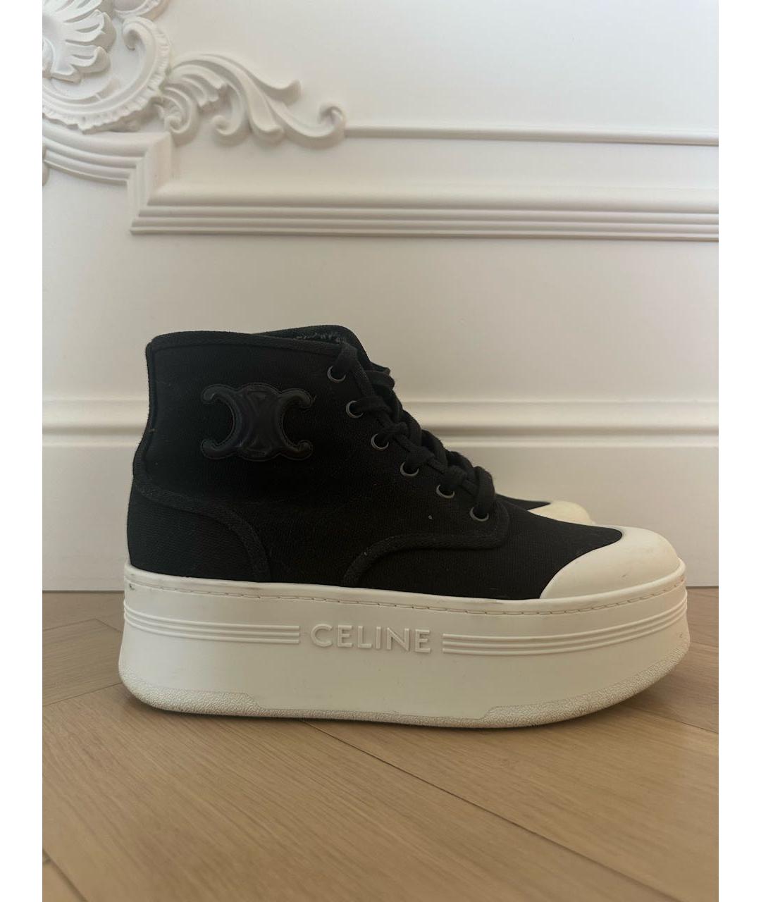 CELINE Черные текстильные кеды, фото 5