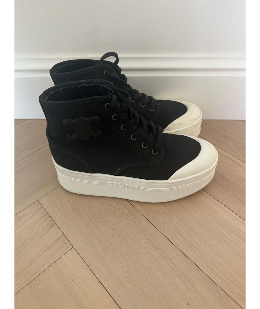 CELINE Черные текстильные кеды, фото 3