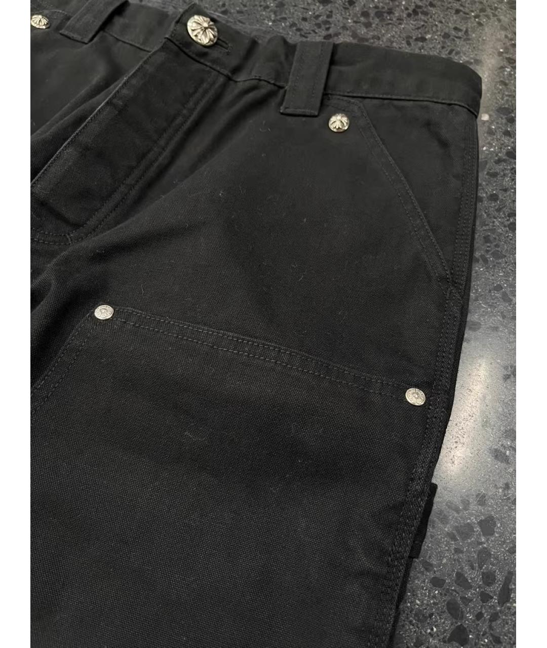 CHROME HEARTS Черные хлопковые прямые джинсы, фото 3