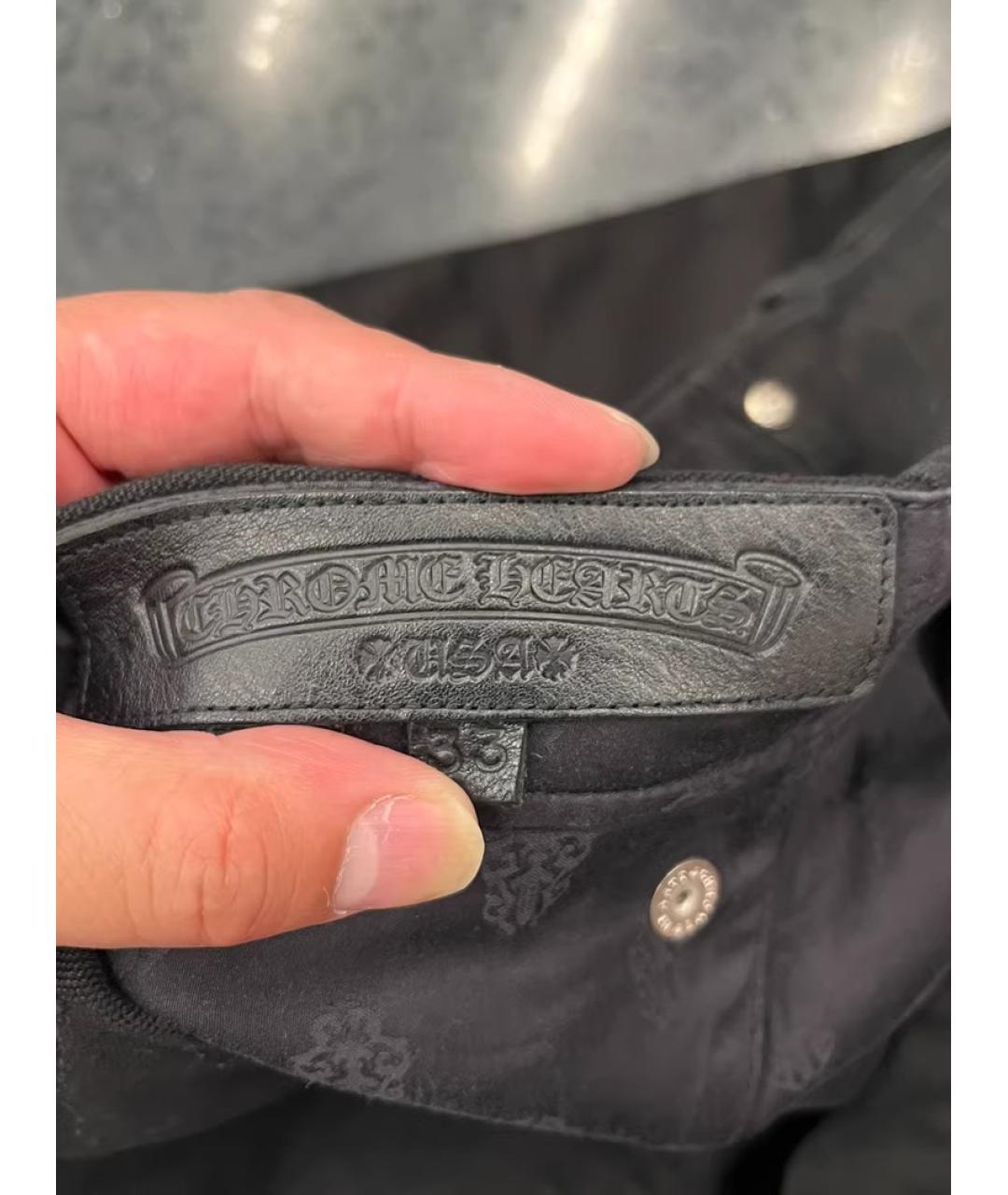 CHROME HEARTS Черные хлопковые прямые джинсы, фото 6