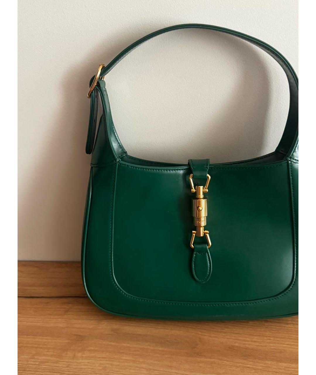 GUCCI Зеленая кожаная сумка с короткими ручками, фото 2