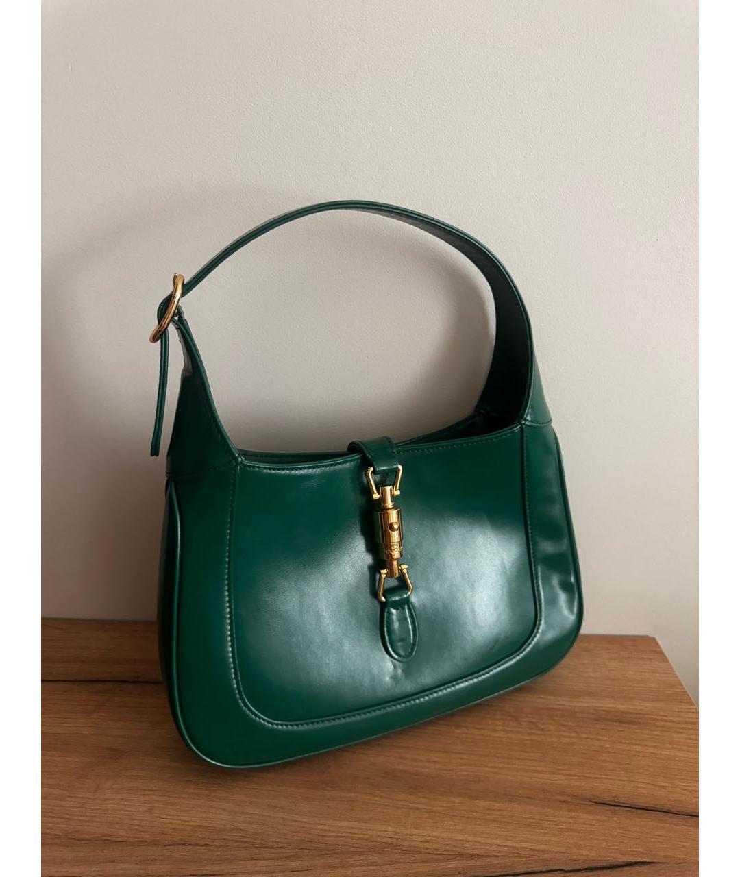 GUCCI Зеленая кожаная сумка с короткими ручками, фото 4