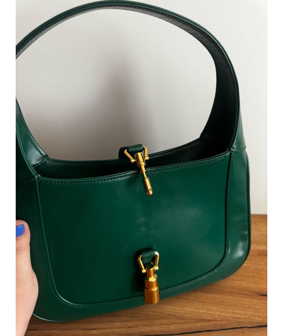 GUCCI Зеленая кожаная сумка с короткими ручками, фото 3