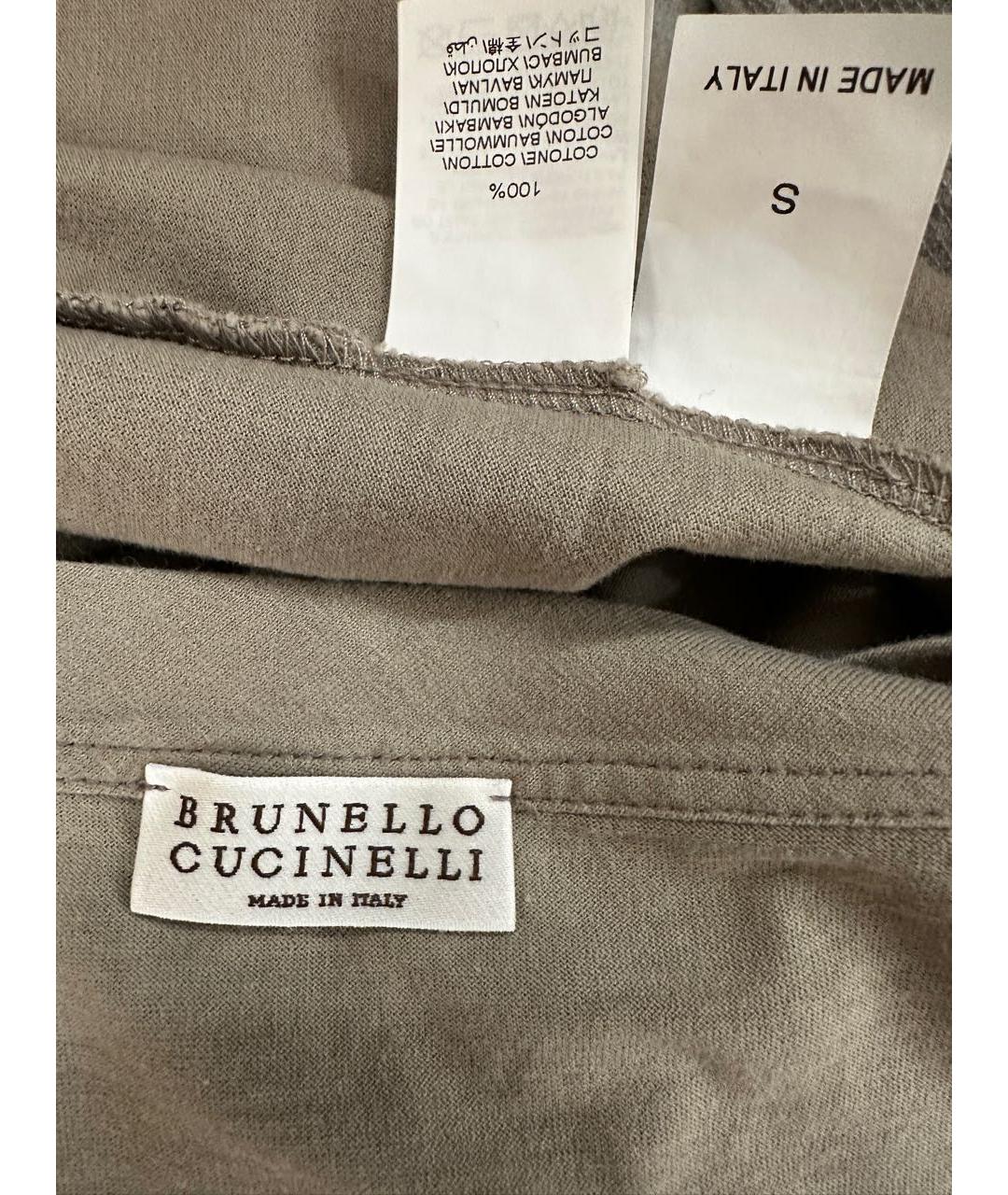 BRUNELLO CUCINELLI Бежевая хлопковая футболка, фото 3
