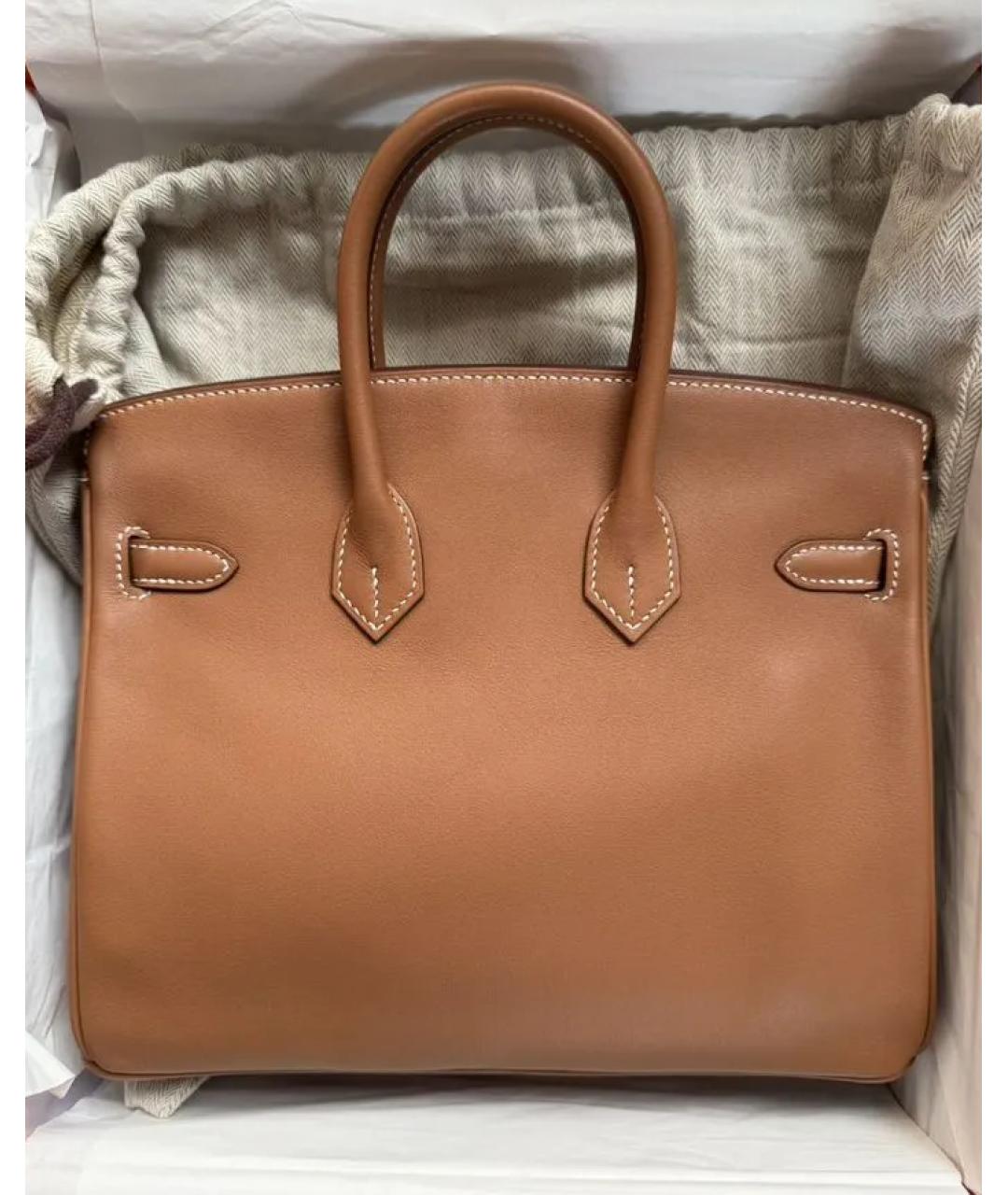 HERMES Коричневая кожаная сумка тоут, фото 3