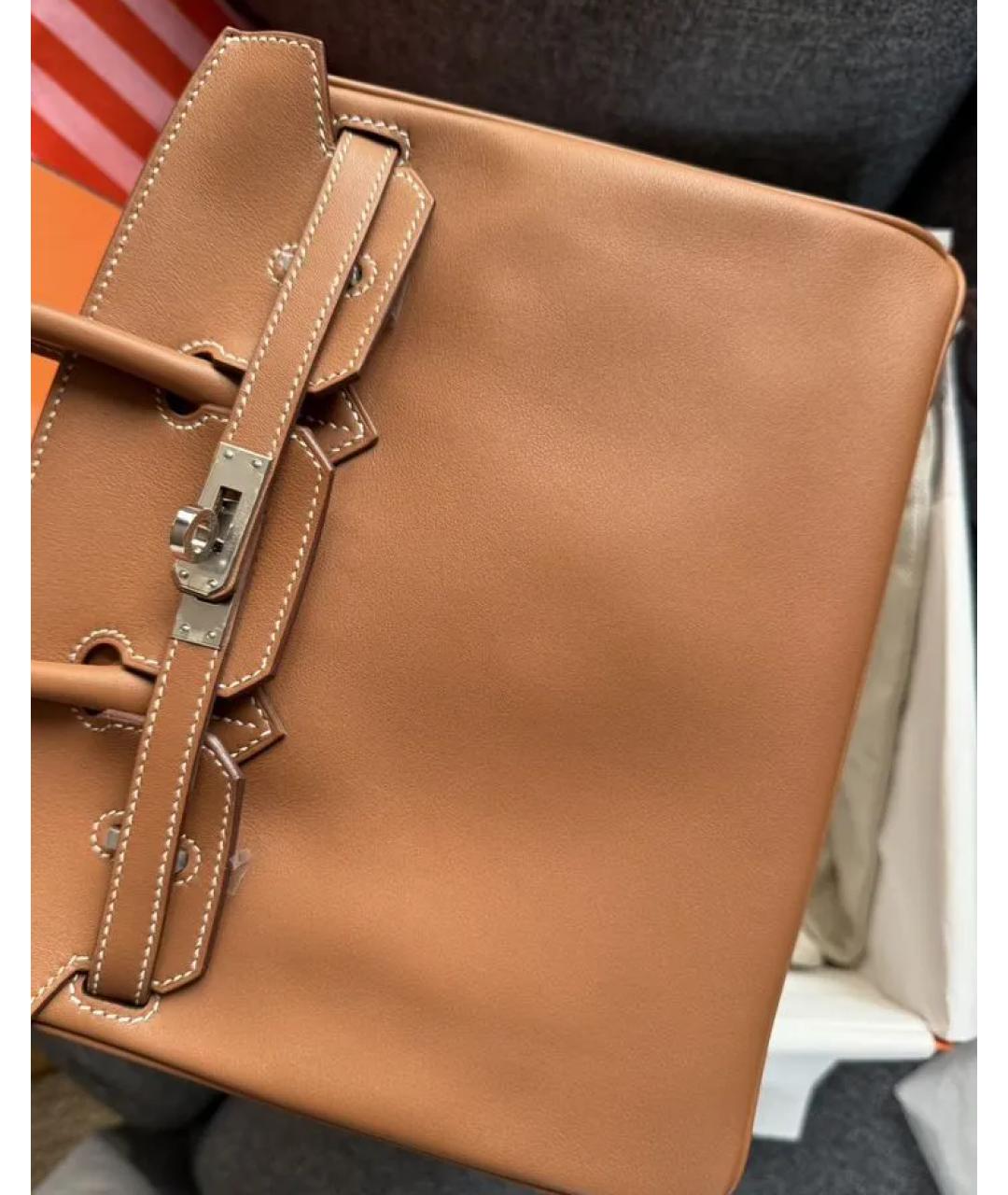 HERMES Коричневая кожаная сумка тоут, фото 2