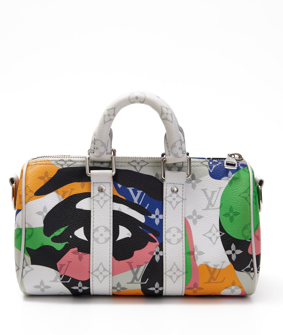 LOUIS VUITTON Белая кожаная сумка с короткими ручками, фото 2