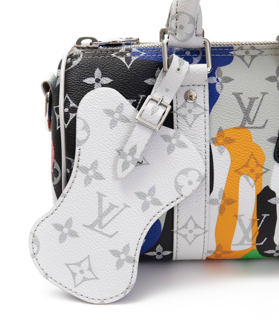 LOUIS VUITTON Белая кожаная сумка с короткими ручками, фото 4