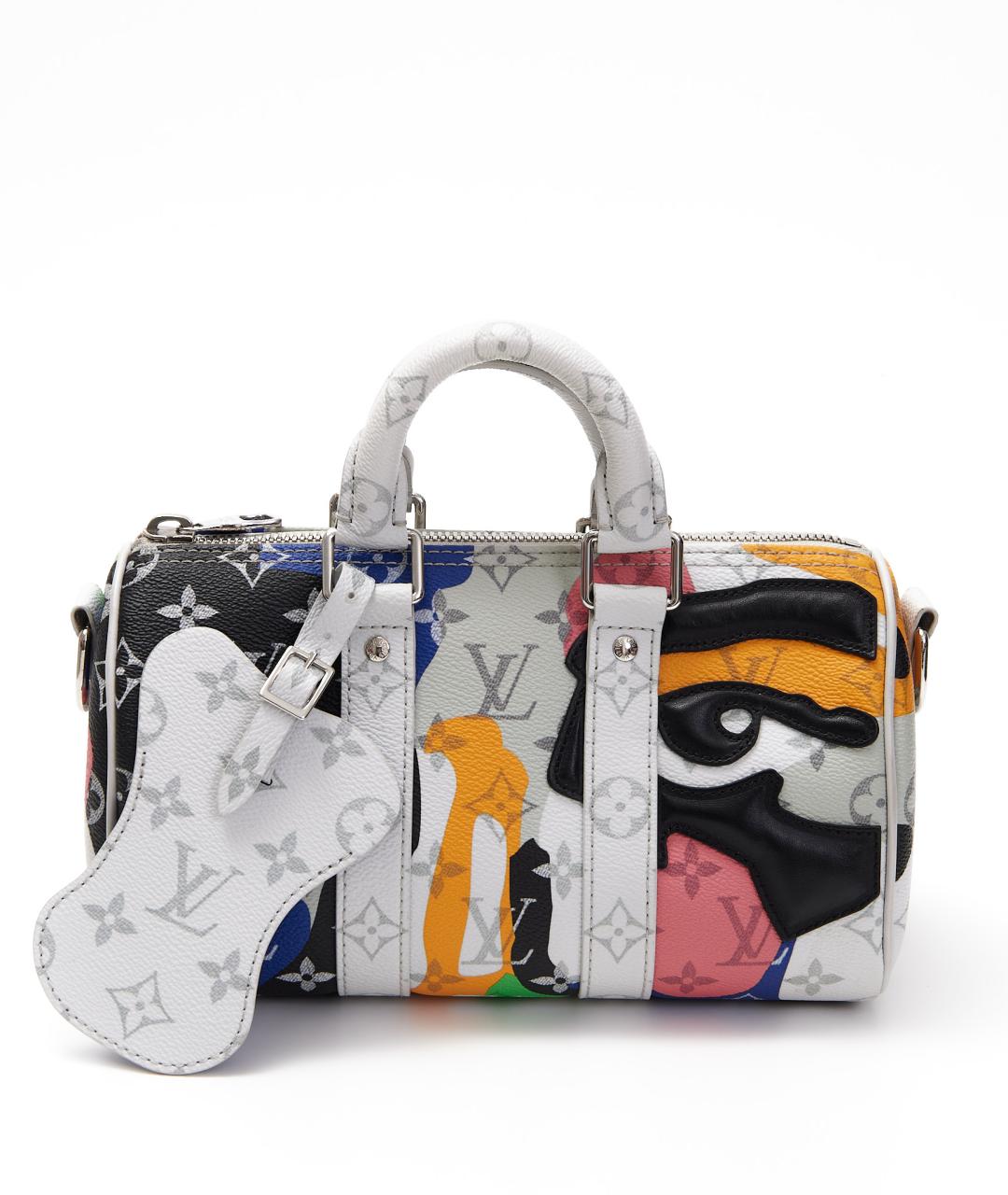 LOUIS VUITTON Белая кожаная сумка с короткими ручками, фото 1