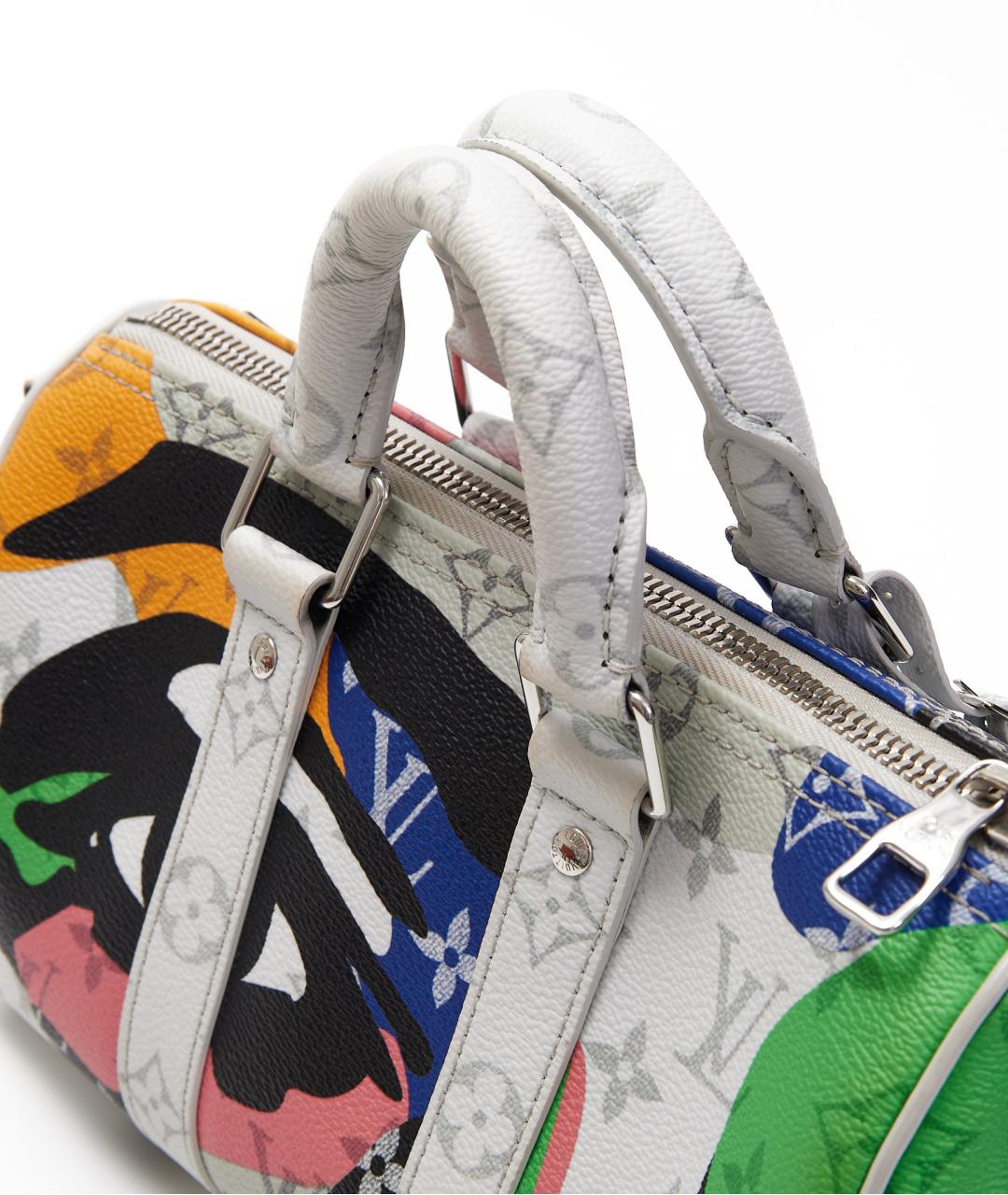 LOUIS VUITTON Белая кожаная сумка с короткими ручками, фото 5