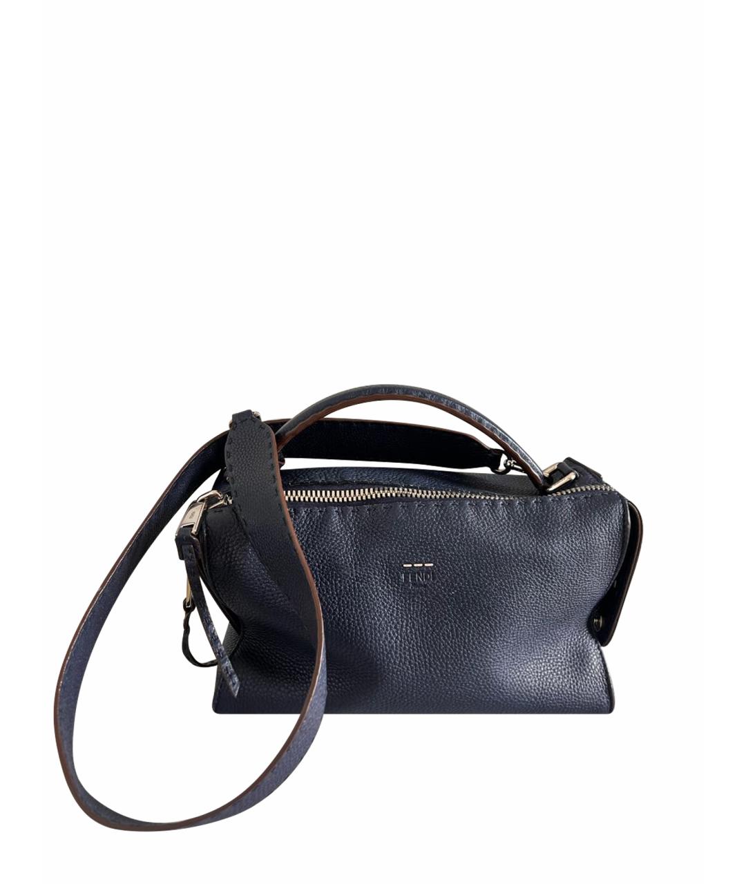 FENDI Темно-синяя кожаная сумка через плечо, фото 1