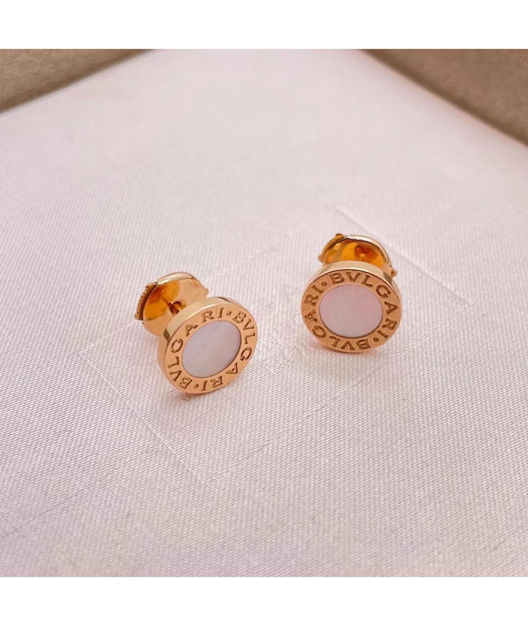 BVLGARI Белые серьги из розового золота, фото 4