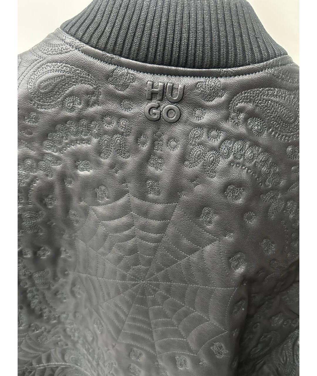 HUGO BOSS Черная кожаная куртка, фото 4