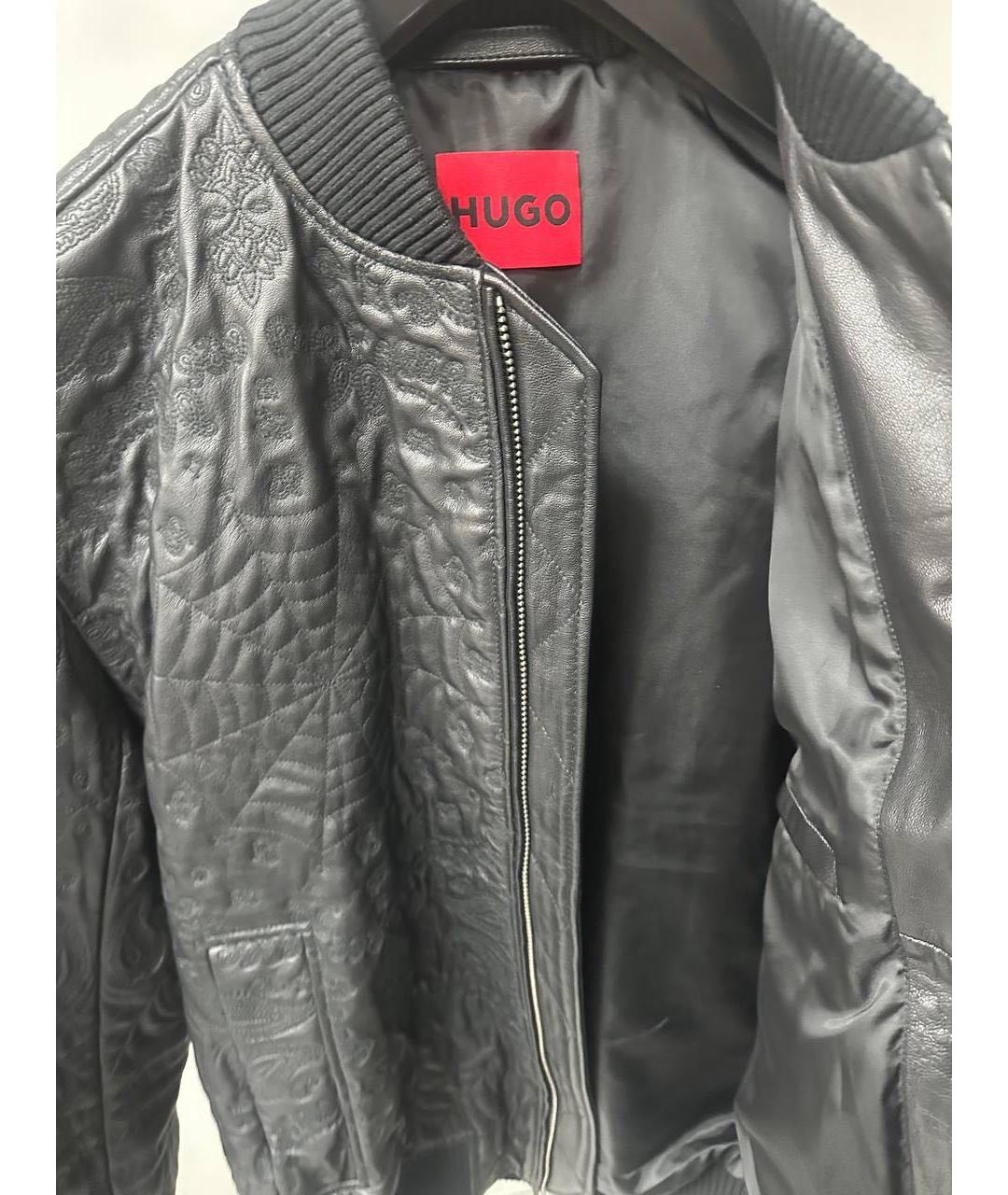 HUGO BOSS Черная кожаная куртка, фото 3