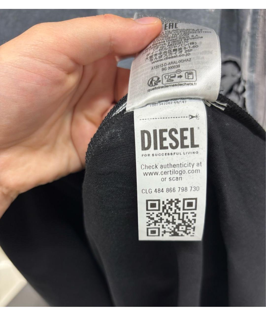 DIESEL Серебряное хлопковое повседневное платье, фото 7
