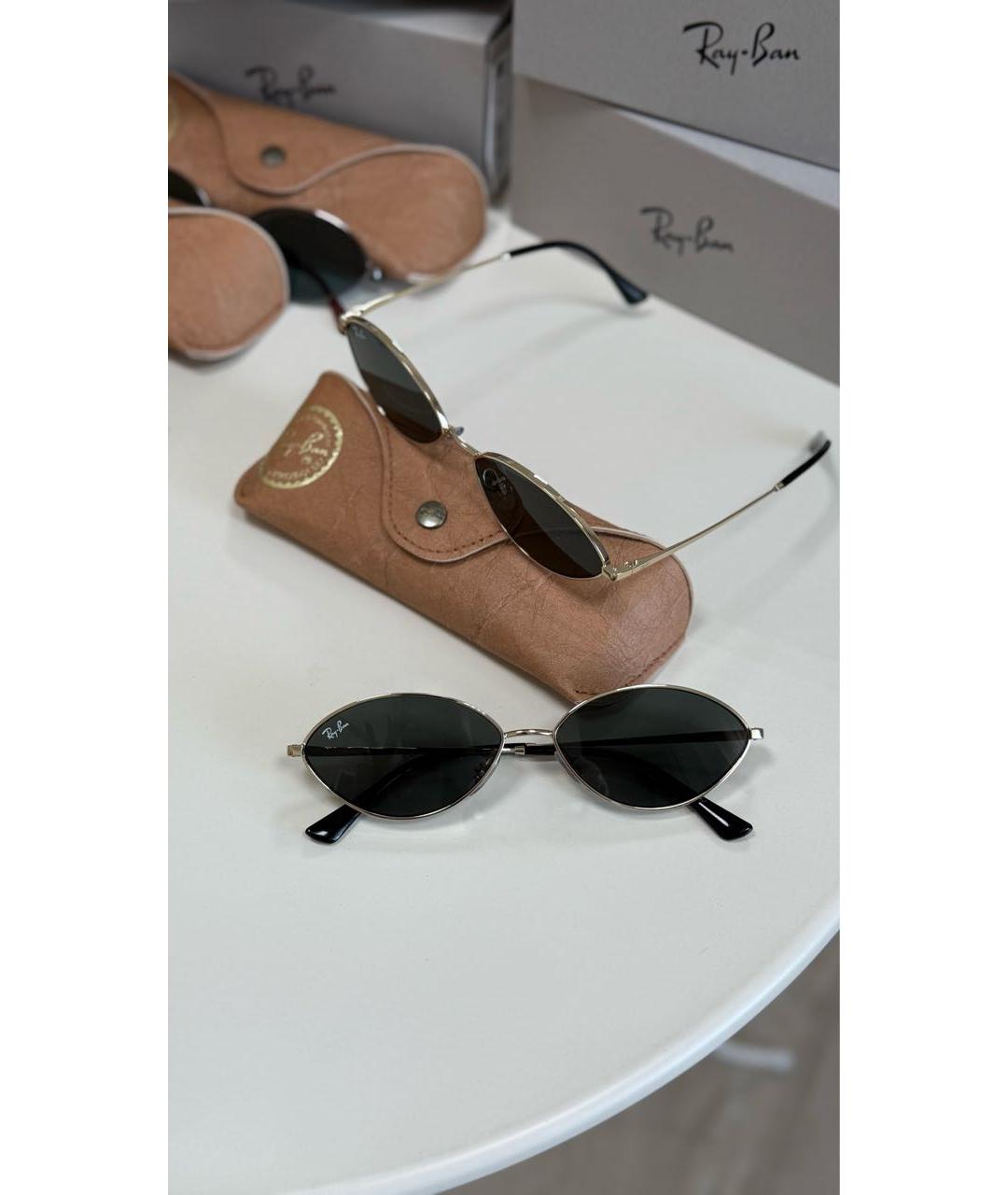 RAY BAN Черные металлические солнцезащитные очки, фото 6