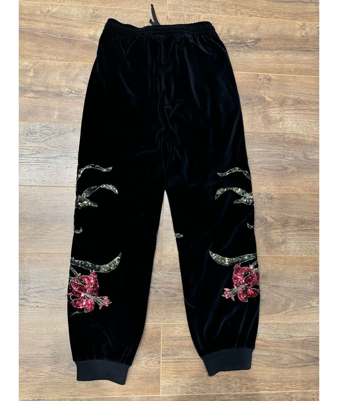 GUCCI Черные бархатные прямые брюки, фото 3