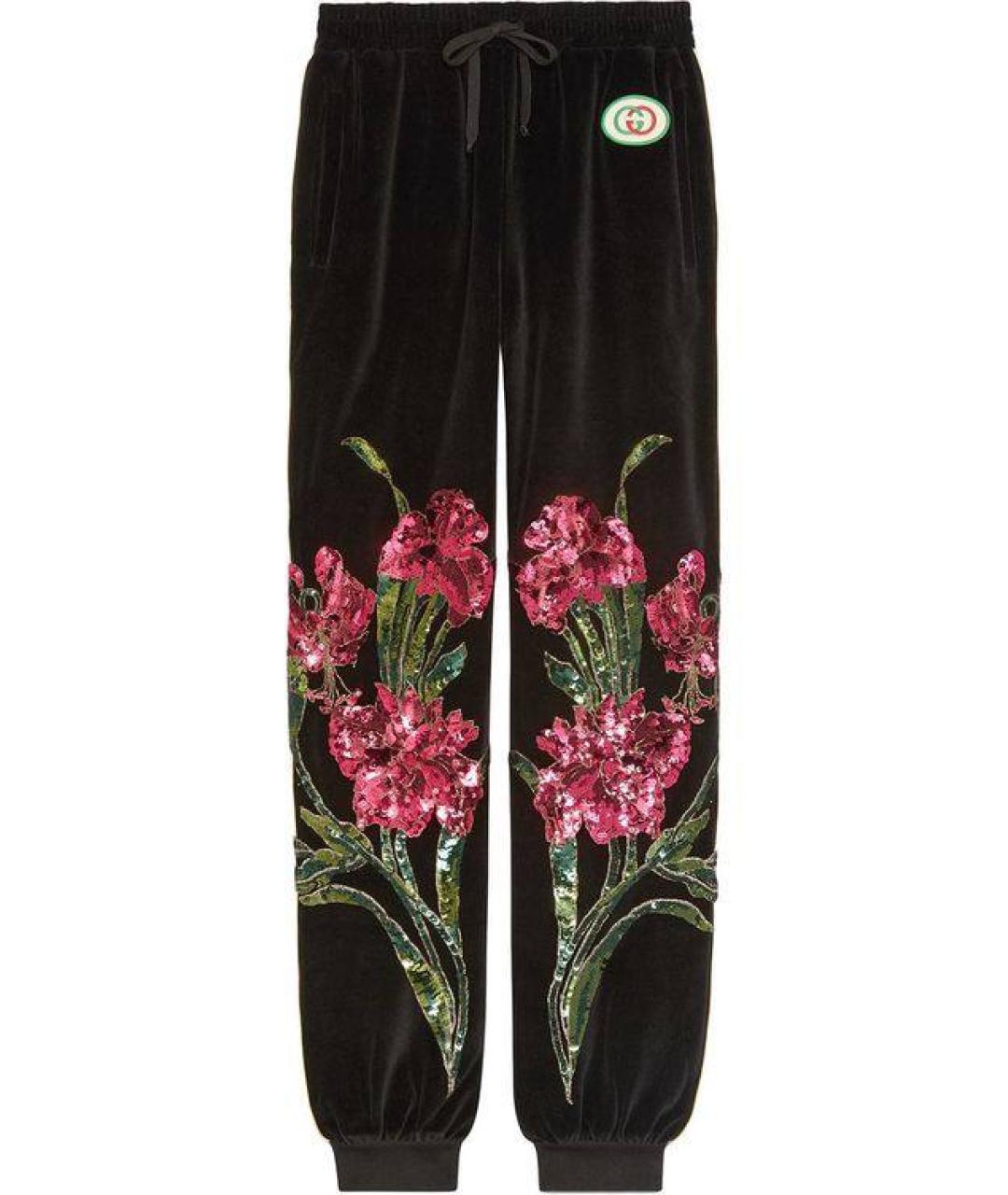 GUCCI Черные бархатные прямые брюки, фото 1