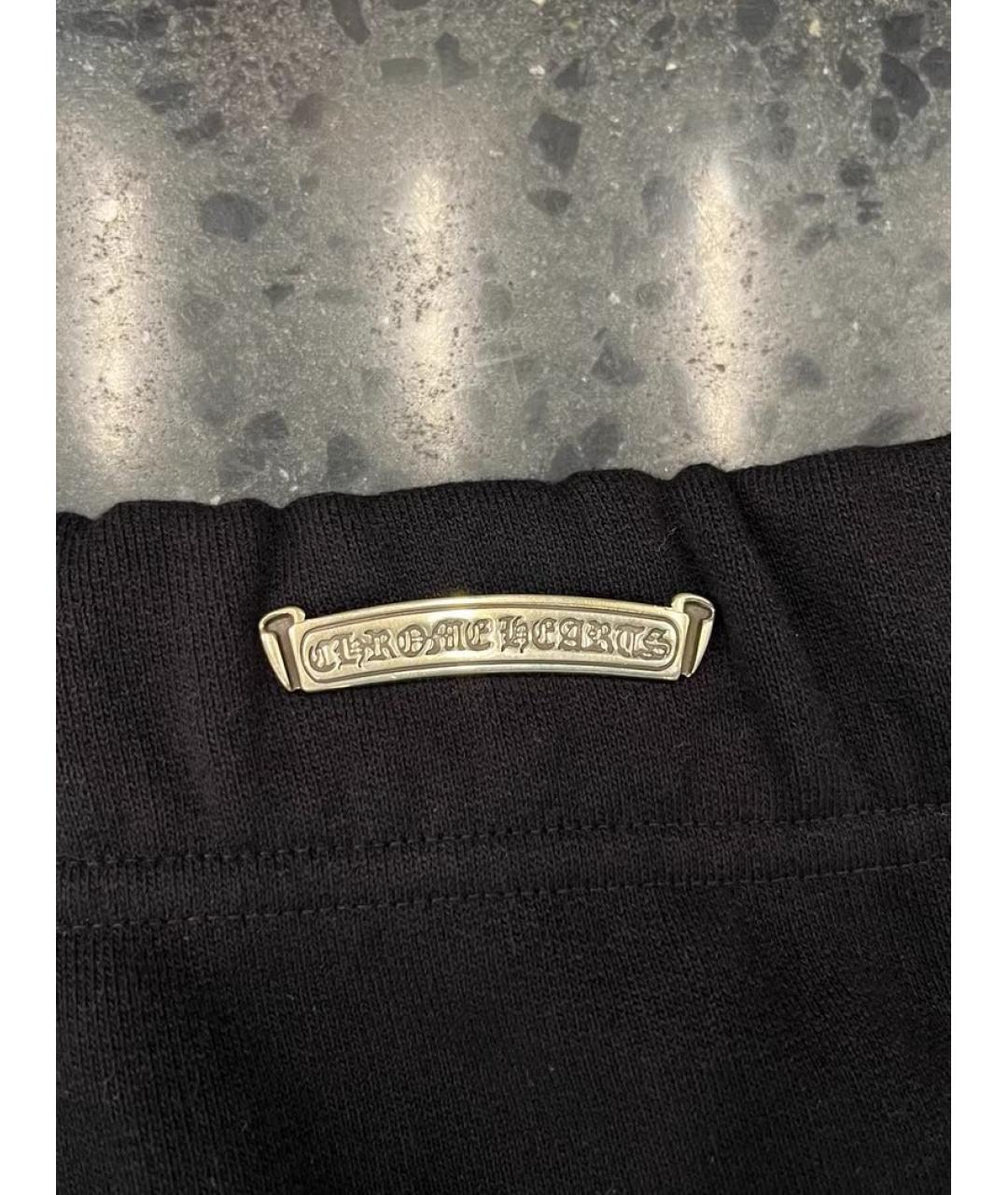 CHROME HEARTS Черные хлопковые прямые брюки, фото 4