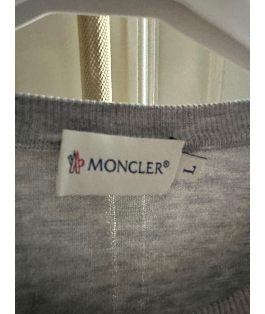 MONCLER Серый хлопковый джемпер / свитер, фото 4