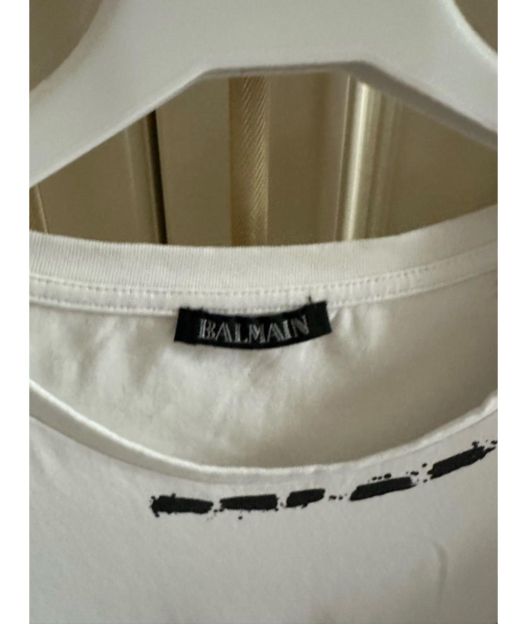 BALMAIN Белая хлопковая футболка, фото 3