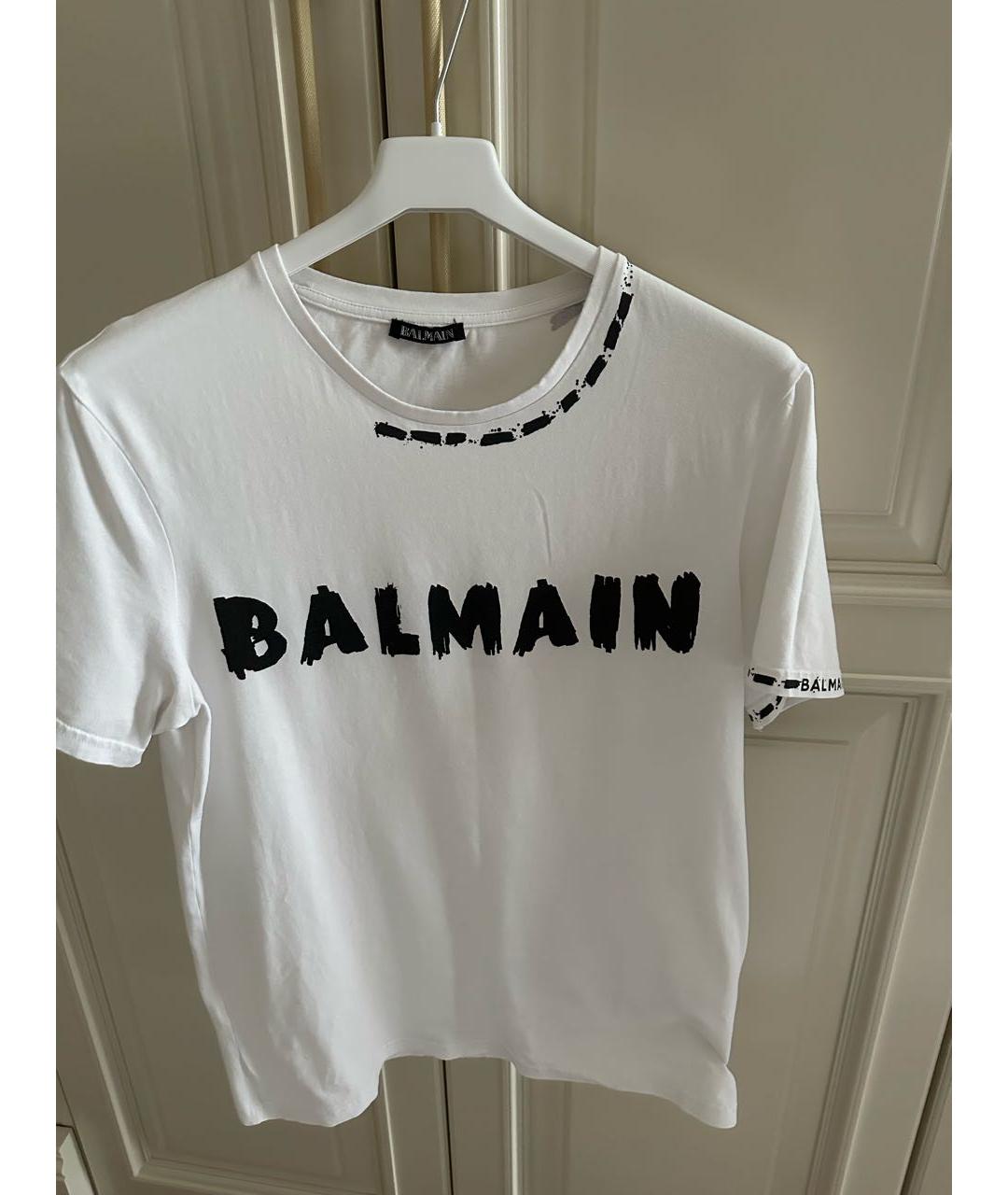 BALMAIN Белая хлопковая футболка, фото 5