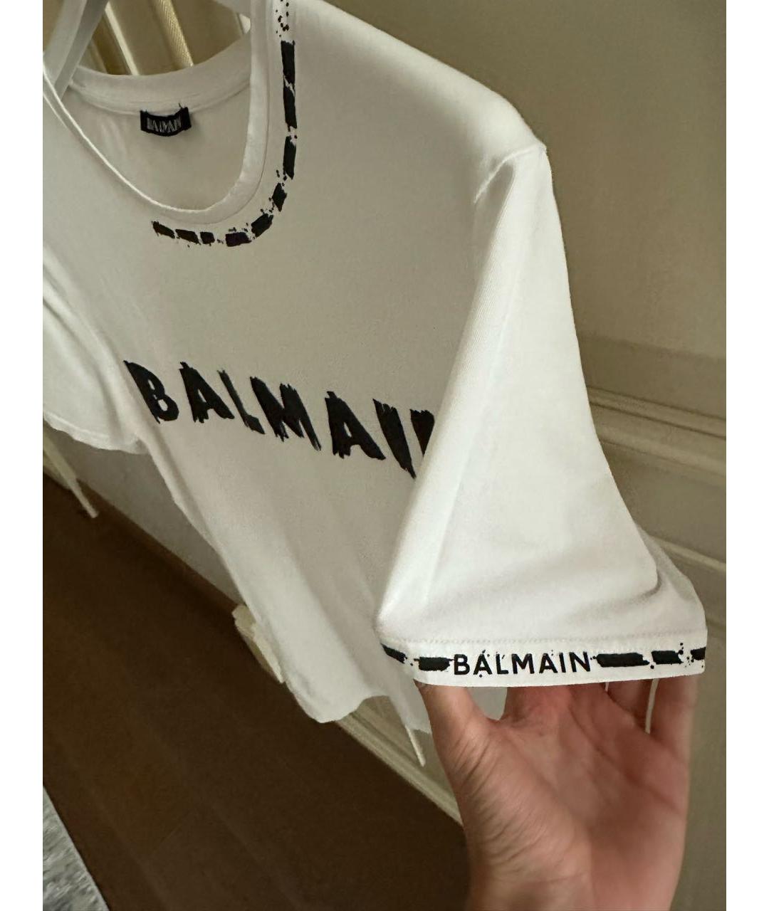 BALMAIN Белая хлопковая футболка, фото 2