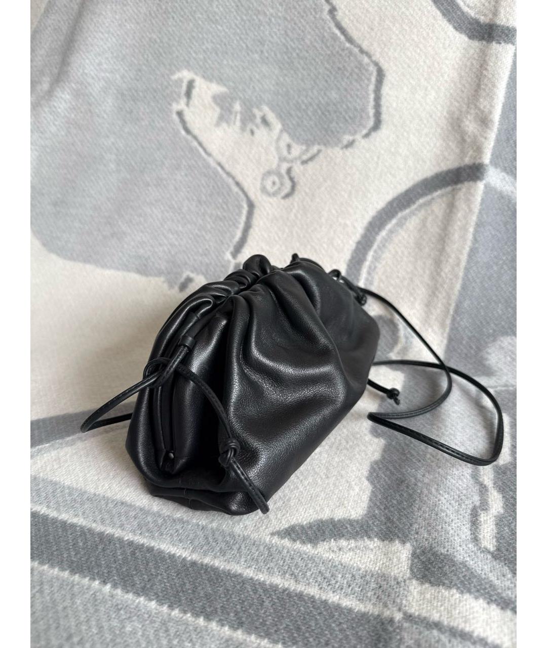 BOTTEGA VENETA Черная кожаная сумка через плечо, фото 4