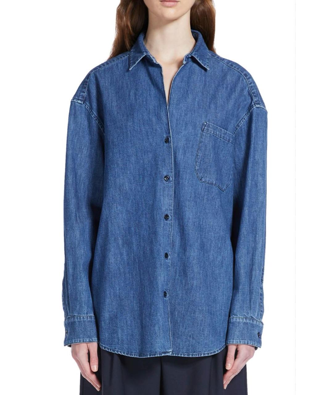 WEEKEND MAX MARA Синяя хлопковая рубашка, фото 6