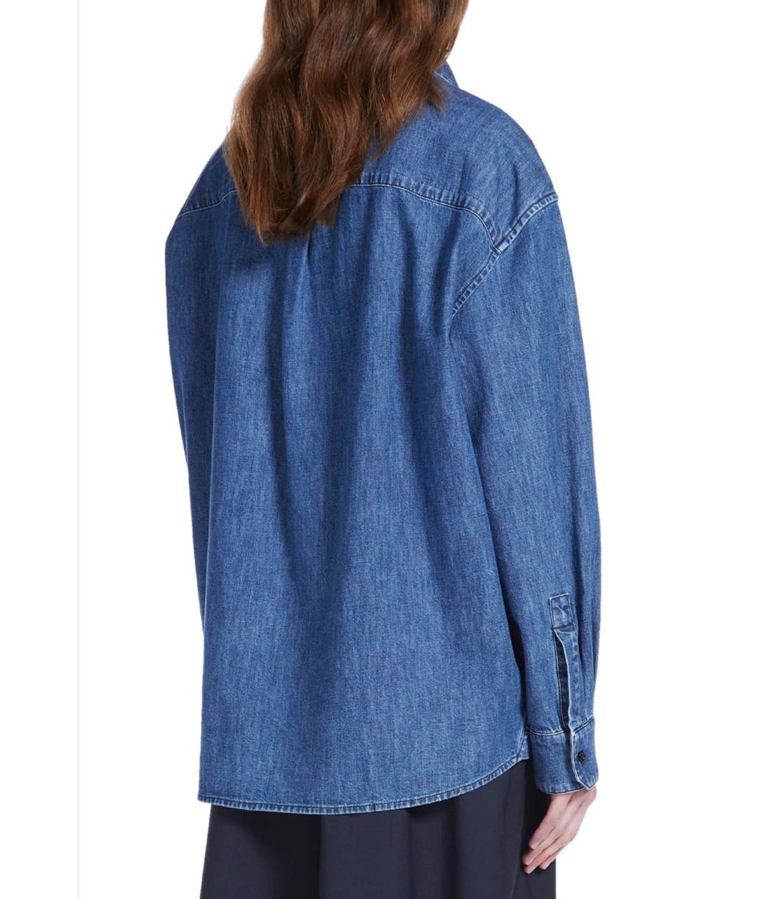 WEEKEND MAX MARA Синяя хлопковая рубашка, фото 7