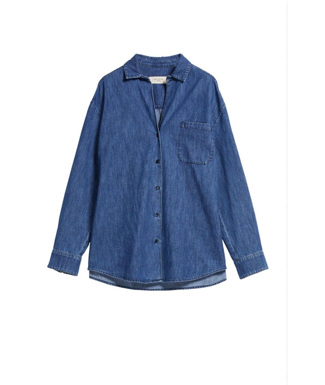 WEEKEND MAX MARA Синяя хлопковая рубашка, фото 8