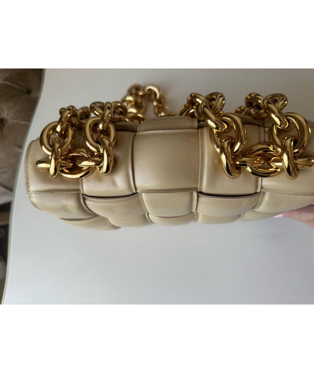 BOTTEGA VENETA Бежевая кожаная сумка через плечо, фото 7