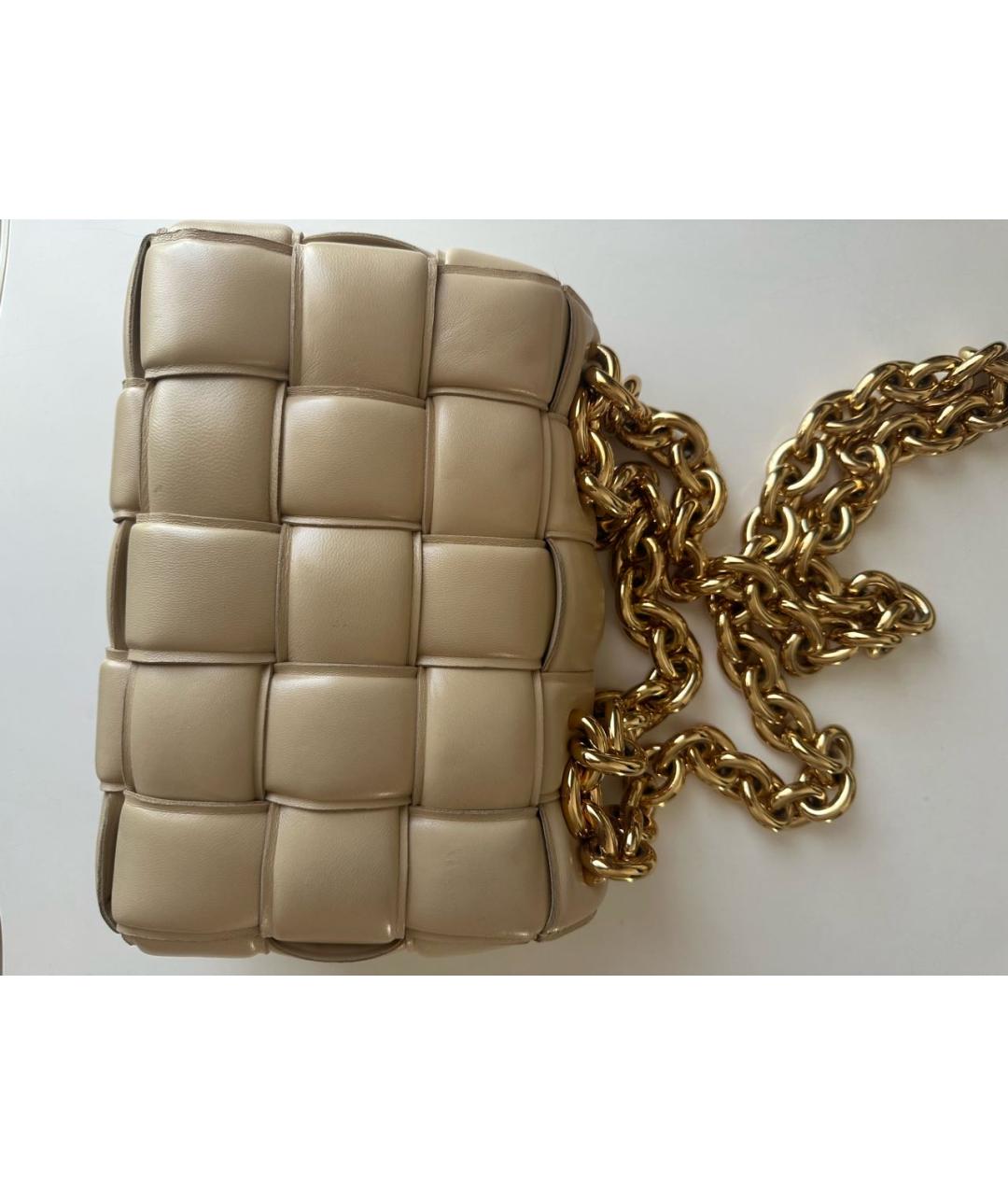 BOTTEGA VENETA Бежевая кожаная сумка через плечо, фото 3