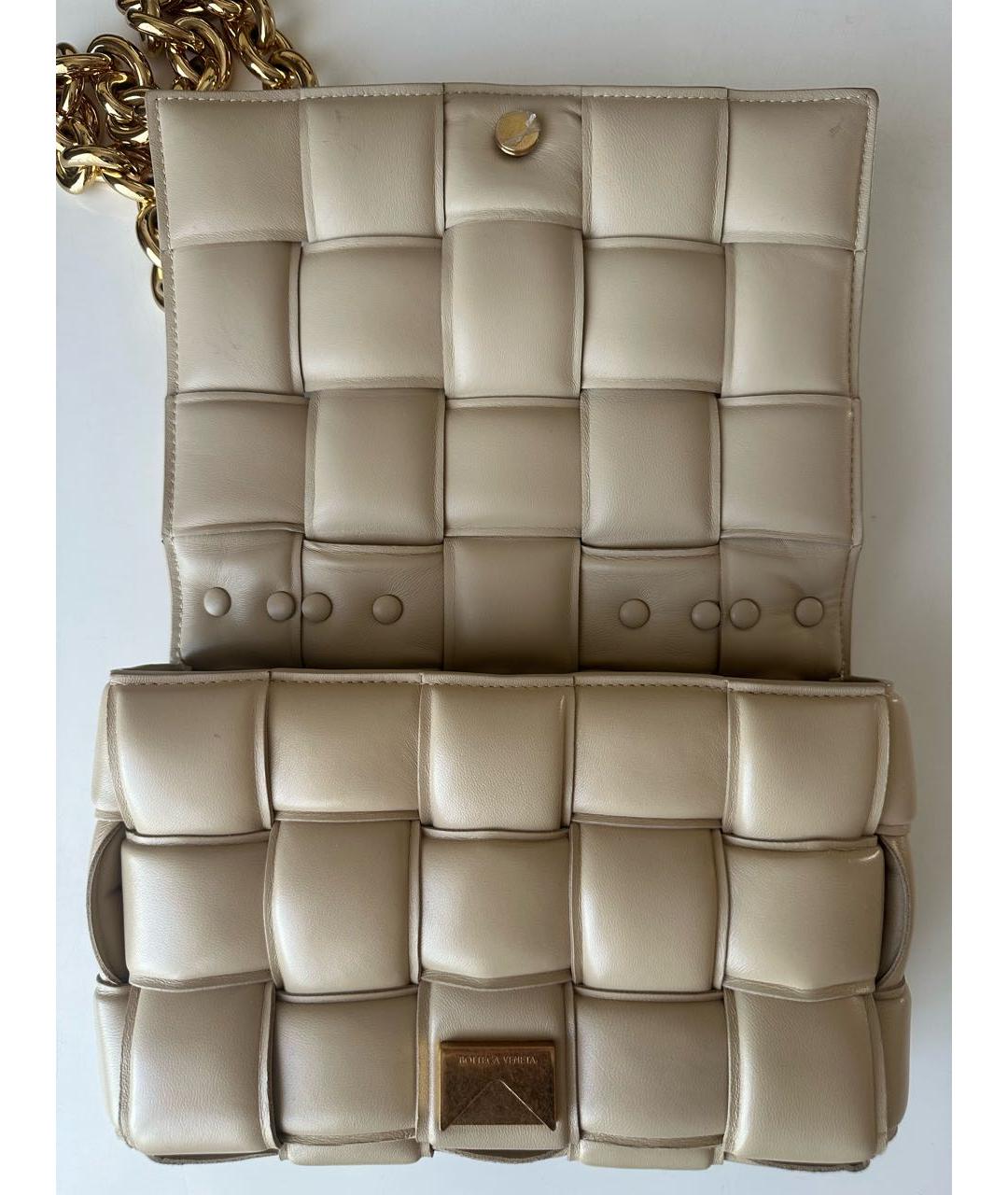 BOTTEGA VENETA Бежевая кожаная сумка через плечо, фото 5