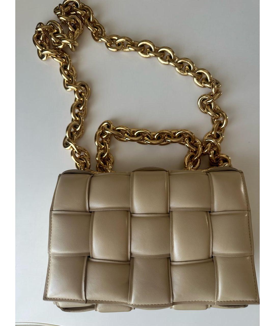 BOTTEGA VENETA Бежевая кожаная сумка через плечо, фото 8