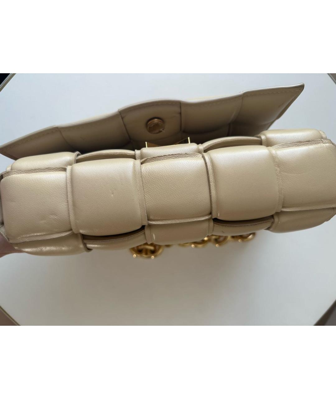 BOTTEGA VENETA Бежевая кожаная сумка через плечо, фото 2