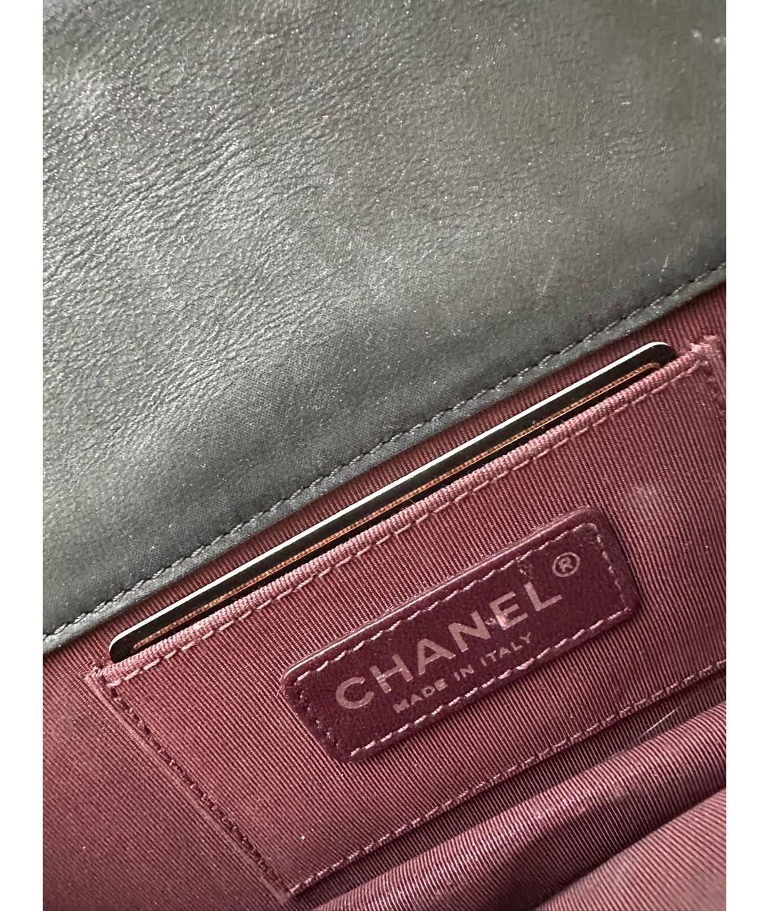 CHANEL Антрацитовая кожаная сумка через плечо, фото 4