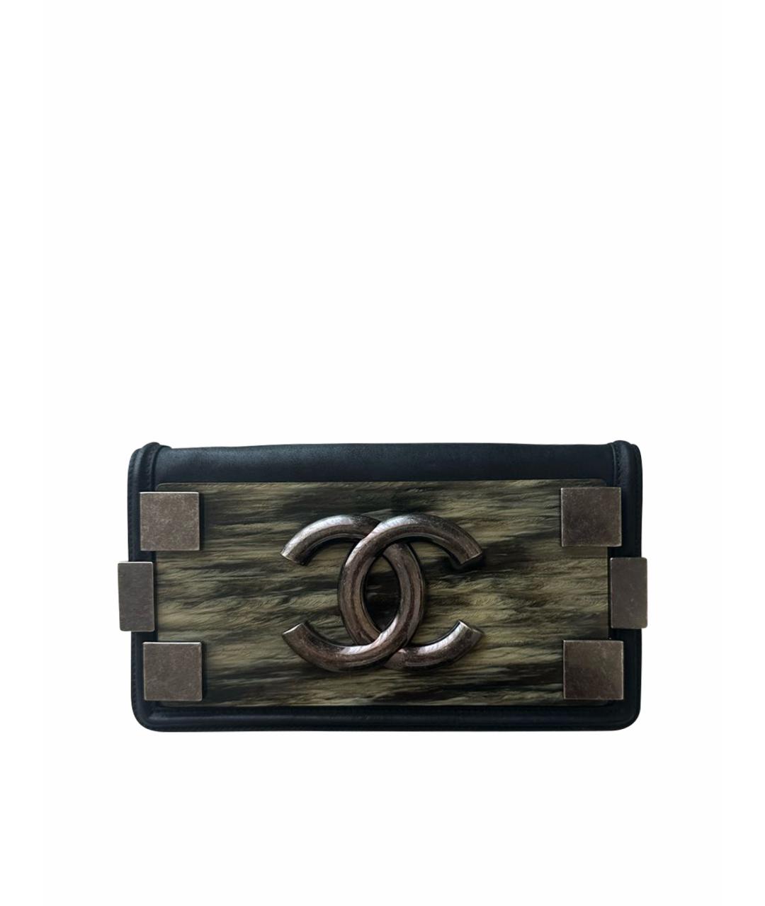 CHANEL Антрацитовая кожаная сумка через плечо, фото 1